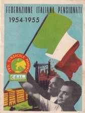 Tessera Federazione Italiana Pensionati C.G.I.L 1954-55