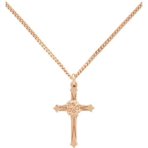 Collana croce sottile oro rosa