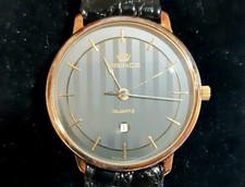 Orologio da Polso Originale Prince Swiss Made Cassa Oro Cinturino Nero Pelle