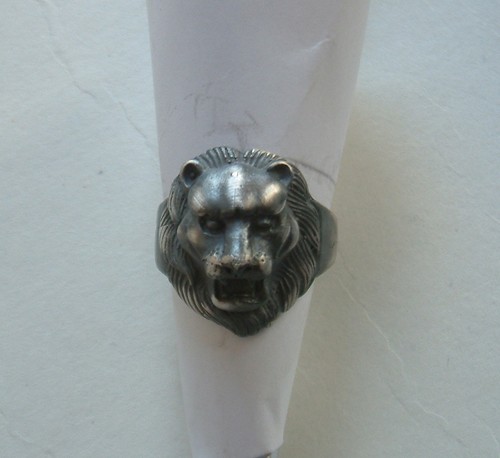 Anello testa leone argento - anello,