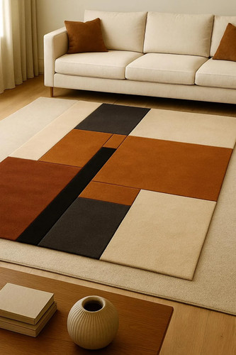 Tappeto moderno geometrico - , in