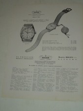 PUBBLICITA' VINTAGE ANNI '50 OROLOGI"ROLEX OYSTER PERPETUAL"-"IMCARADIO" RADIO 