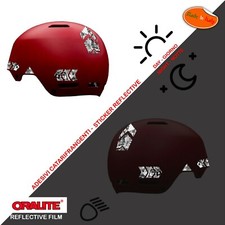 Adesivi casco riflettente bike sci sticker reflective bomb black white helmet 