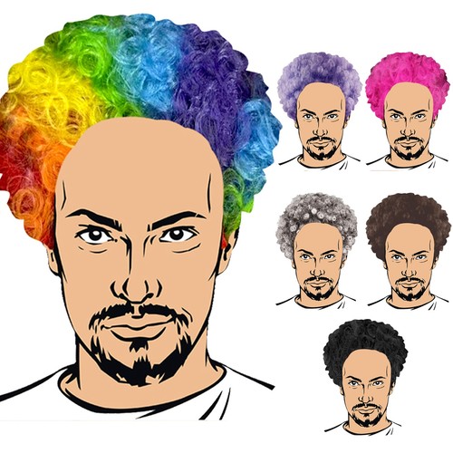 Parrucca riccia afro - , halloween