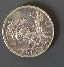 Moneta 1 Lira "Quadriga Briosa 1917" Regno d'Italia Re Vittorio Emanuele III