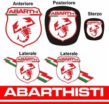 ABARTH KIT copriloghi adesivi stickers Punto Evo supersport BIANCO - ROSSO