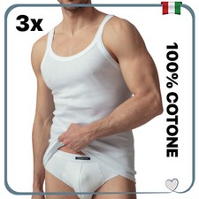 Set 3 Canottiera Uomo Spalla Stretta Intima in COTONE 100% Canotta Spallina da 