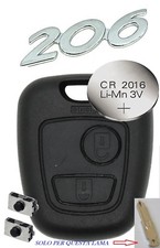 COVER  CHIAVE PEUGEOT 206 X LAMA PUNTA NO LOGO +2 SWITCH +PILA + SPED VELOCE
