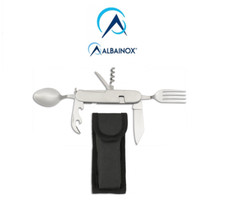 Set Posate Albainox Coltello Sopravvivenza Scout Caccia