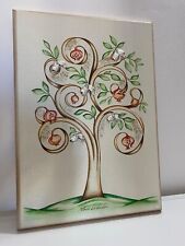 QUADRO ALBERO DEI DESIDERI MELOGRANO ARGENTO CRISTALLI SWAROVSKI LEGNO ,ACCA