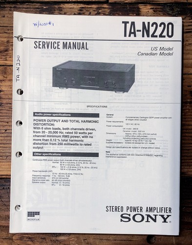 Sony n220 amplificatore - sony,