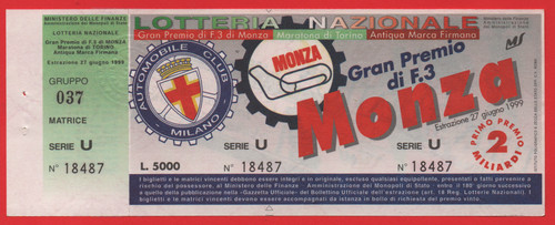 Biglietto lotteria gran premio - biglietto,