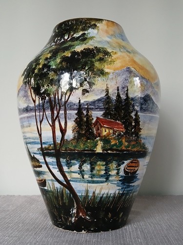 Grande vaso dipinto mano - vaso, a