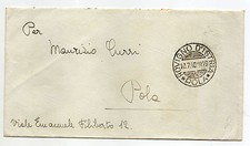 STORIA POSTALE 1940 POLA 2 VALORI IMPERIALE DA 25 C. AL VERSO DI BUSTA D/5345
