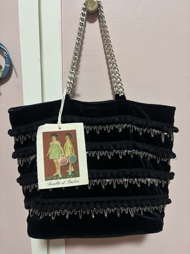 Borsa velluto nera sorelle - velluto,