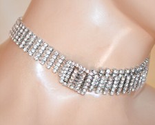 Collana donna argento collarino girocollo strass cristalli brillantini UAX50