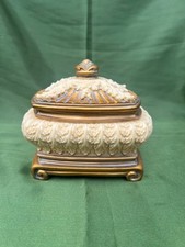 Vintage Jewellery Box Ornate Trinket Storage  with Lid Gold Tone