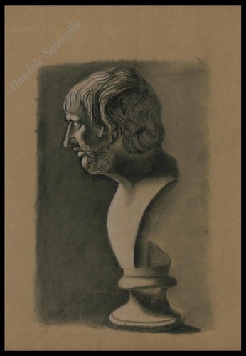 Disegno antico 1800 - disegno, busto