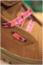 Coppia Stringhe per scarpe colori Fashion ROSA CON CUORI 115 cm * shoes strings