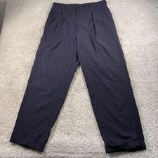 Giorgio Armani Le Collezioni Abito Pantalone Uomo 34 Lana Navy Pieghettato Made in Italy