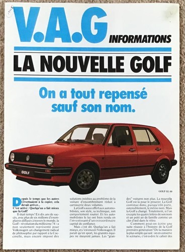 Volkswagen golf depliant - volkswagen, gl