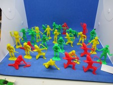 Lotto 32 pezzi figurine Lincoln log Indians & Cowboys anni 70 ottime condizioni