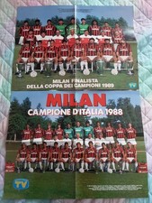 Coppia Poster MILAN CAMPIONE 1988 1989 54x41 PERFETTI (da Tv Sorrisi e Canzoni)