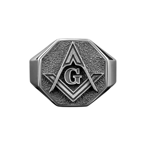 Anello massonico argento - in,
