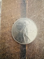 Moneta 50 Lire 1979 con il numero 1 poco visibile