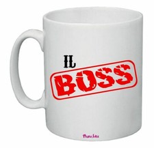 tazza 8x10 scritta il boss idea regalo scherzo compleanno uomo donna