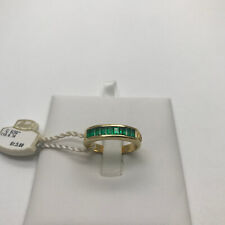 ANELLO da Donna, veretta con smeraldi taglio baguette e oro giallo 18 KT RE49