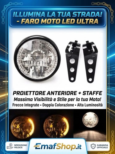 Faro anteriore led moto - anteriore, 7"