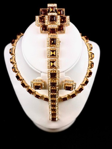 Parure bogoff tawny topaz - "tawny, topaz"