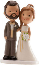 Sposini per Torta Matrimonio, Resina, Multicolore, Old Fashion