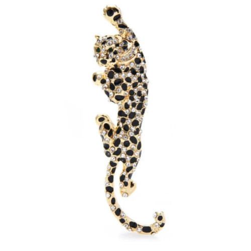 Spilla uomo leopardo strass