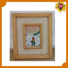 QUADRETTO QUADRO PROKOVIC C 21X17 NAIVE JUGOSLAVIA ANNI 70 CON CORNICE ARTE TELA