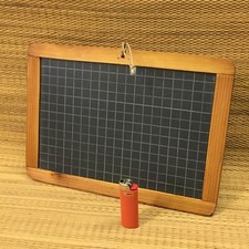 LAVAGNA IN ARDESIA PORTATILE FRONTE RETRO DISEGNO QUADRETTI SCUOLA BAMBINI 22X31