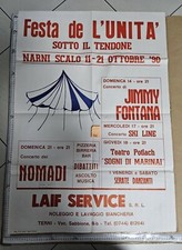 Manifesto Narni Festa Unità Jimmy Fontana Nomadi Ski Line 1990
