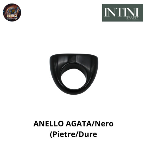 Anello agata nero - anello, agata/nero
