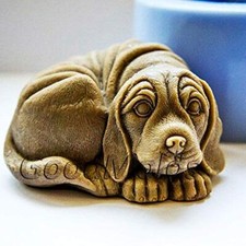 Stampo in silicone a forma di cane accucciato sapone resina gesso diy K.21395