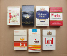 LOTTO B 7 PACCHETTI RIGIDI VUOTI SIGARETTE ITALIA VINTAGE ANNI 70/80 NO SCRITTE