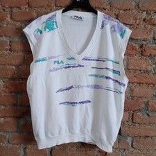 FILA Vintage 80/90s BORIS BECKER Smanicata Tennis Jacket Vest Made in Italy 54 L