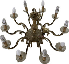 Lampadario in ottone lavorato