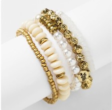 Set Braccialetto Perline Oro