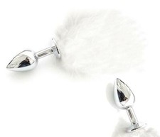 plug anale con coda bianco