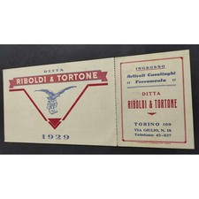 Cartoncino Pubblicitario Torino - Ditta Riboldi & Tortone - Articoli Casalinghi