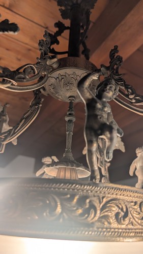 Lampadario bronzo massiccio - lampadario, in