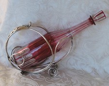 Portabottiglie di vino vittoriano placcato argento decanter reg. diamante 1868