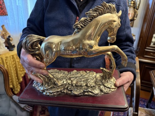 Scultura cavallo placcato - cavallo,