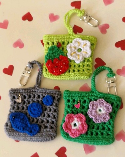 Portachiavi pochette uncinetto - portachiavi,